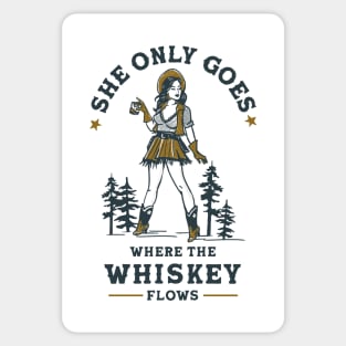 Funny Vintage Western Cowgirl Whiskey Lover Shirt Sticker